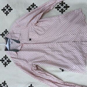Cinch Pink and Black Polka Dot Shirt